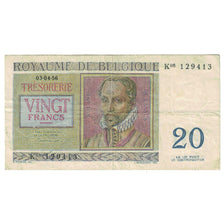 Banknote, Belgium, 20 Francs, 1956, 1956-04-03, KM:132b, VF(20-25)