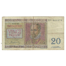 Banknote, Belgium, 20 Francs, 1950, 1950-07-01, KM:132a, VF(20-25)