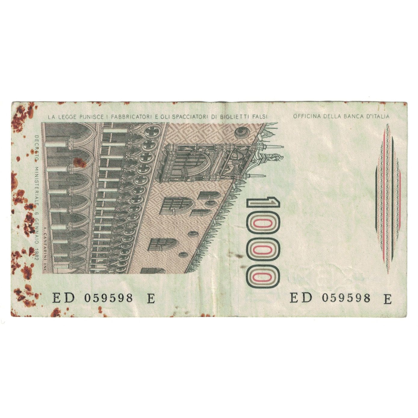 Banknot, Włochy, 1000 Lire, 1982, 1982-01-06, KM:109a, VF(20-25)