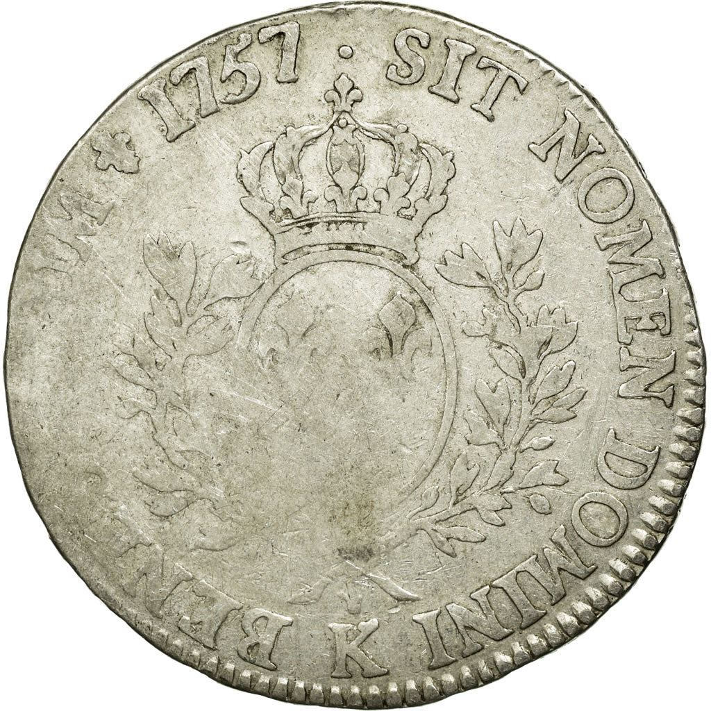 Moneda, Francia, Louis XV, Écu au bandeau, Ecu, 1757, Bordeaux, BC, Plata