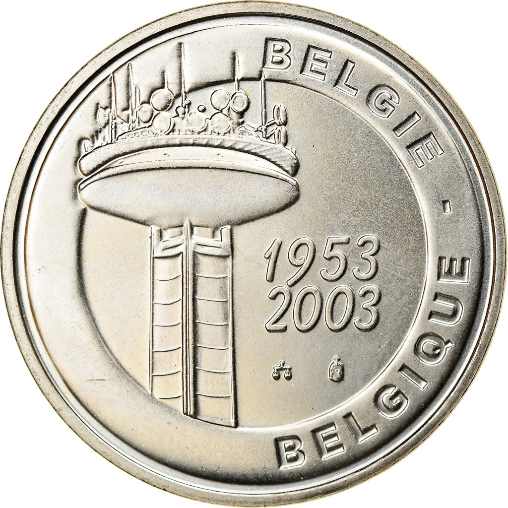 Belgium, Token, 150 Ans, Télévision, Society, 2003, MS(63), Copper-nickel