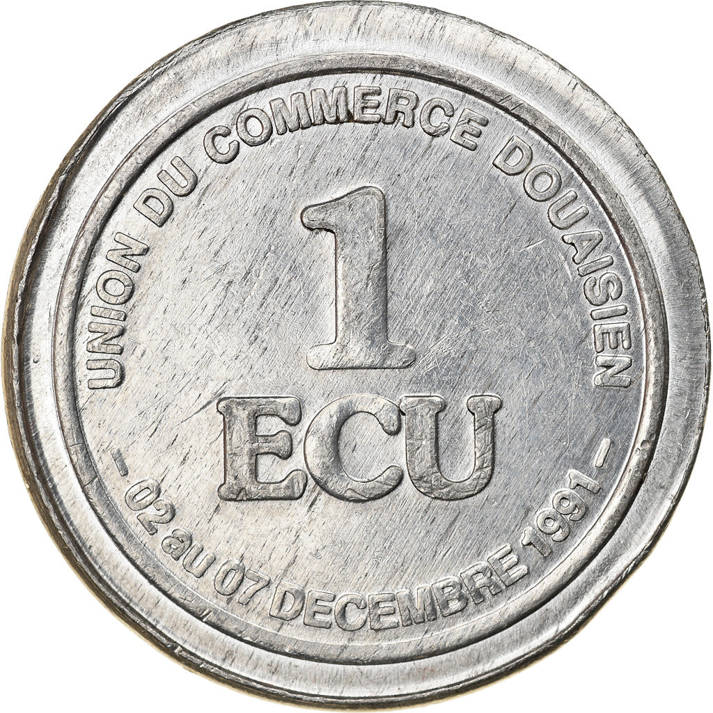 France, Token, Trades, Douai, 1 écu, 1991, AU(55-58), Tin