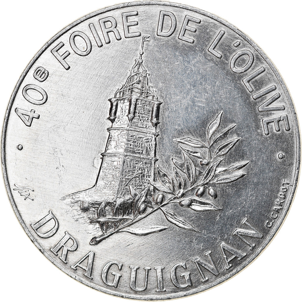 Francja, Ecu, Euro des Villes, 1993, Draguignan, AU(55-58), Aluminium