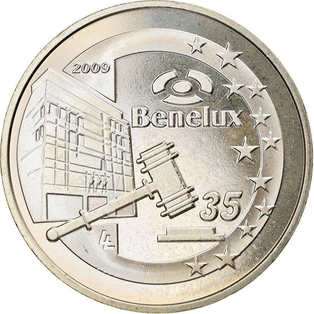 Belgium, Token, Benelux, Geography, 2009, MS(63), Cupro-nickel