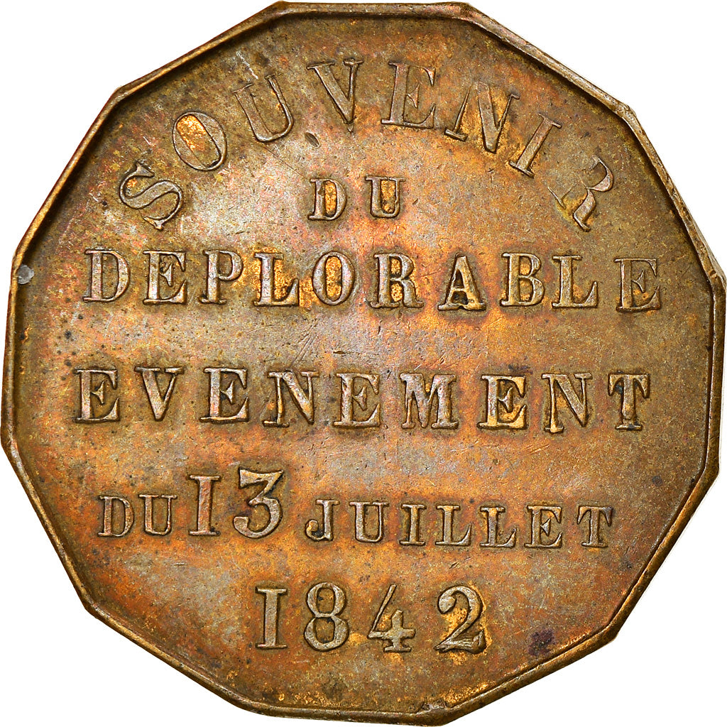 France, Medal, Mort du Duc Ferdinand-Philippe d'Orléans, History, 1842