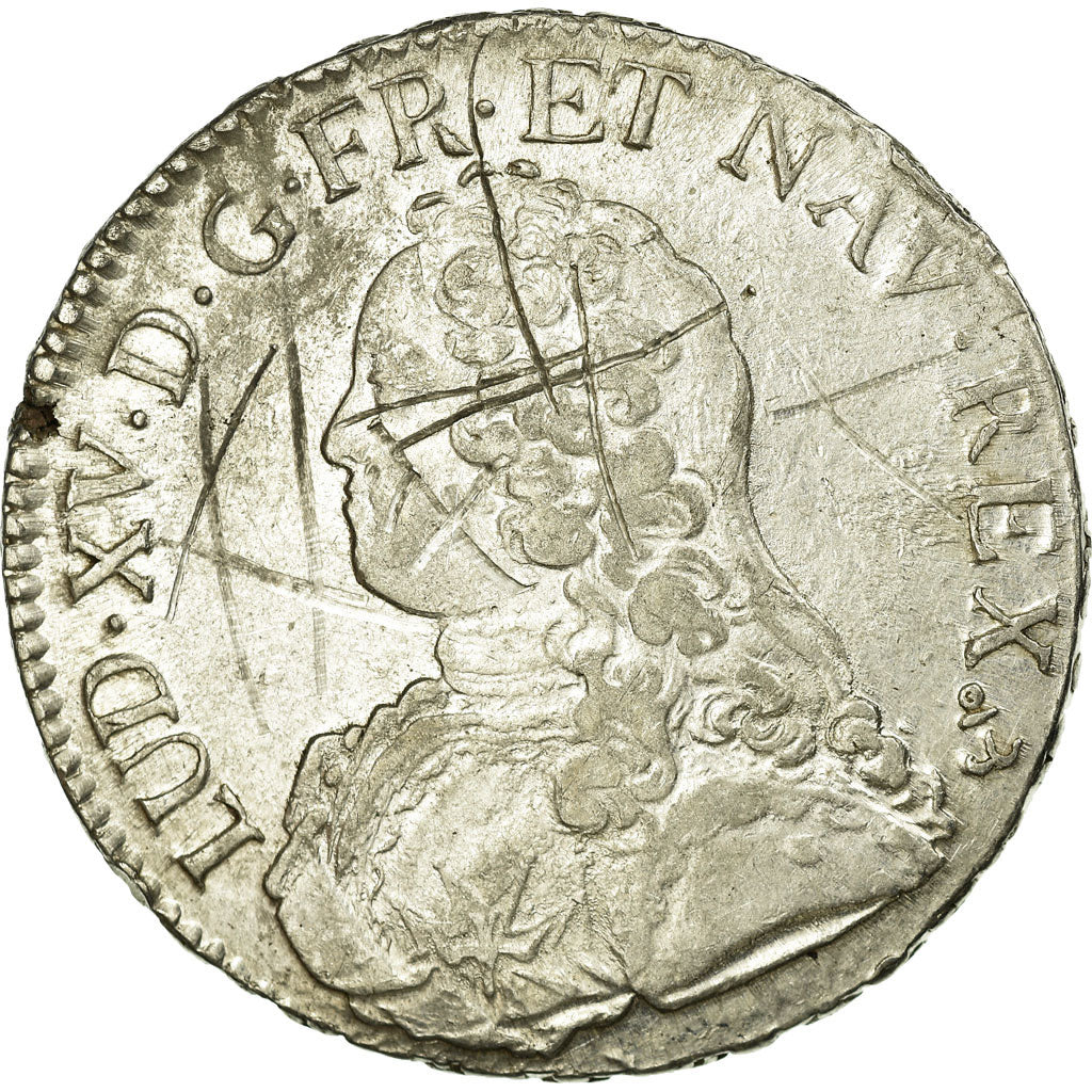 Coin, France, Louis XV, Écu aux branches d'olivier, Ecu, 1738, Dijon