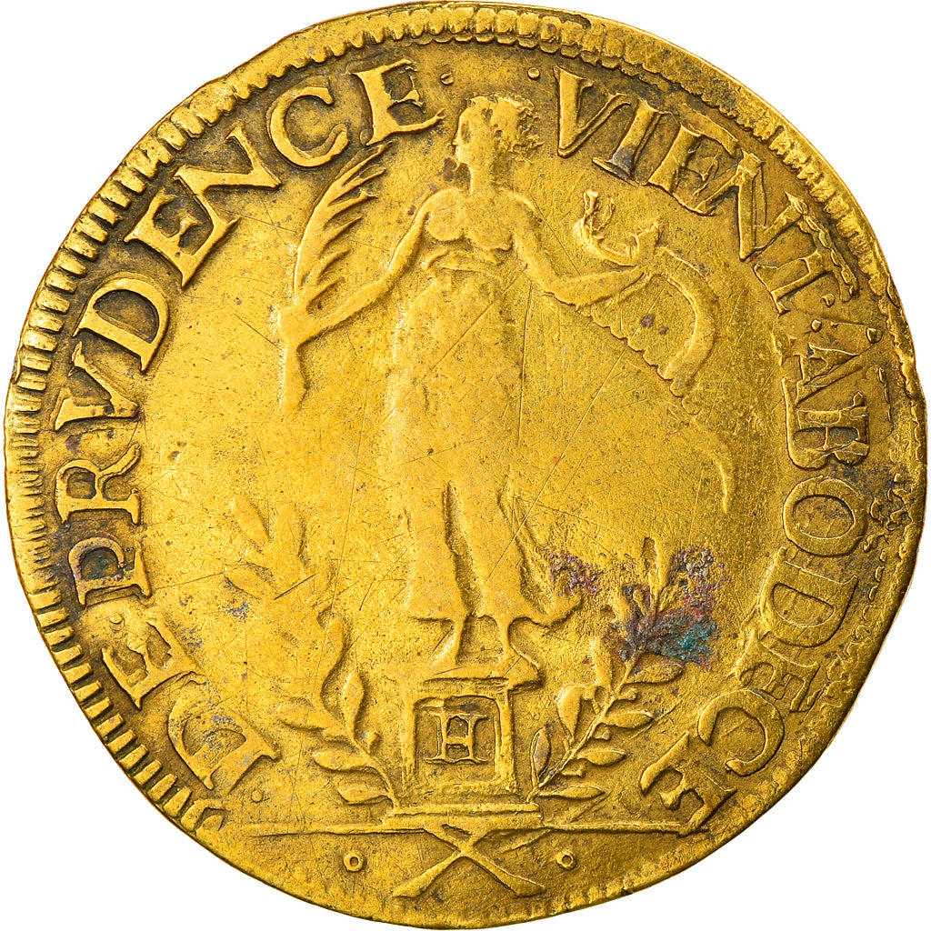 France, Token, Royal, Henri III, History, VF(30-35), Brass, Feuardent:11807