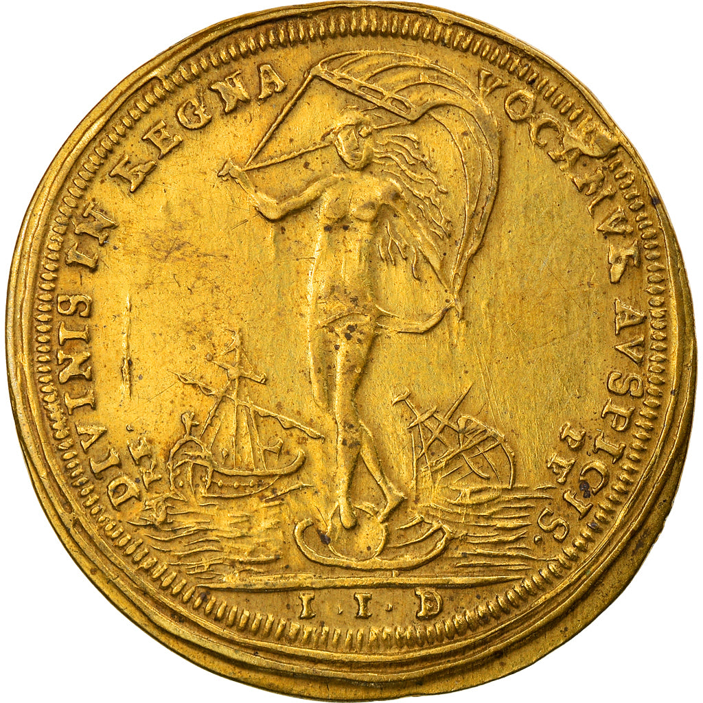 Francia, Token, Royal, Louis XV, Nuremberg, Divinis in Regna Vocamur Auspicis