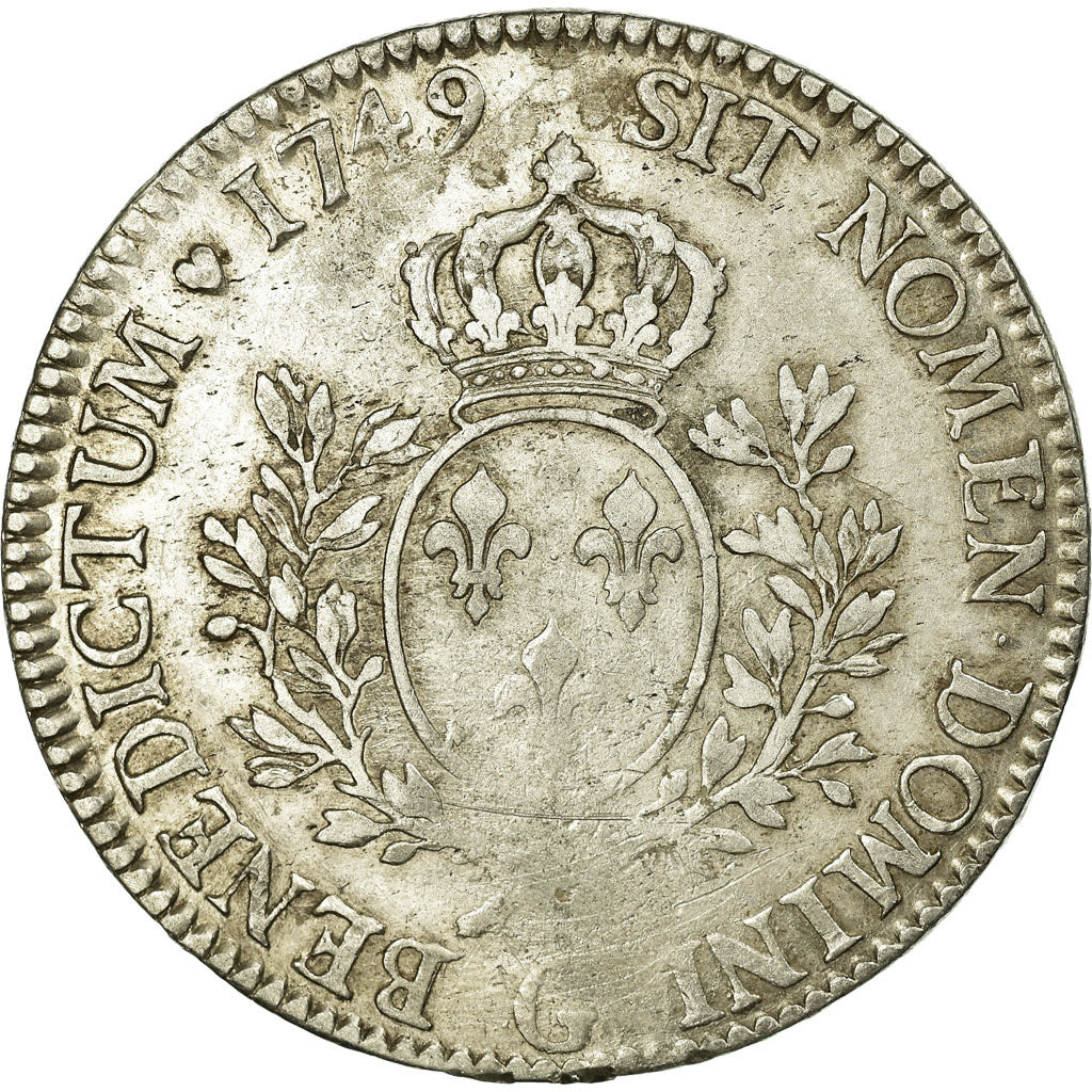 Moneta, Francja, Louis XV, Écu au bandeau, Ecu, 1749, Poitiers, VF(20-25)