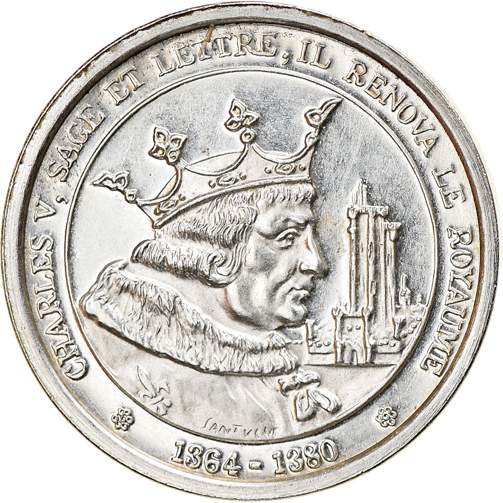 France, Medal, Charles V, History, MS(63), Silver