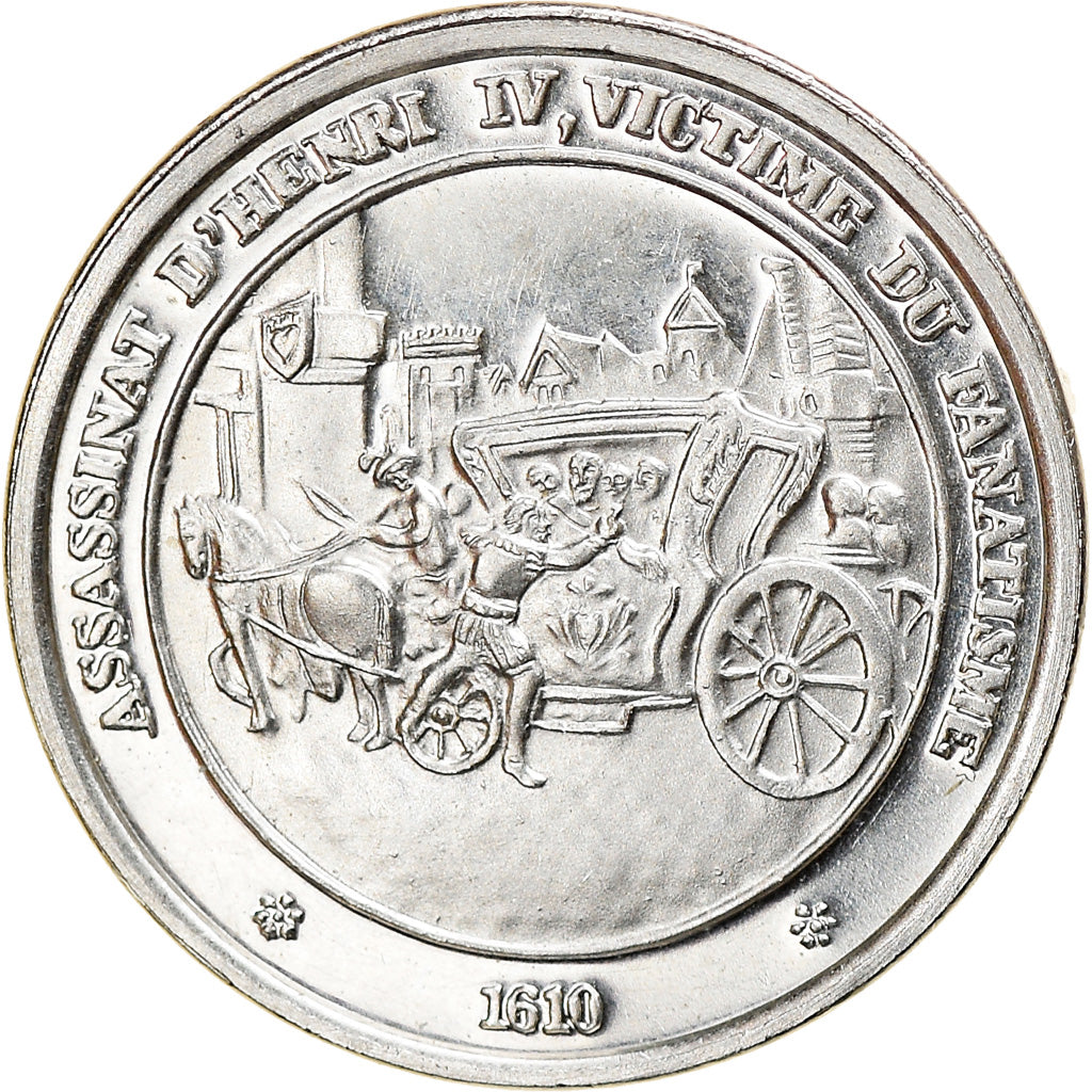 France, Medal, Assassinat d'Henri IV, History, MS(63), Silver