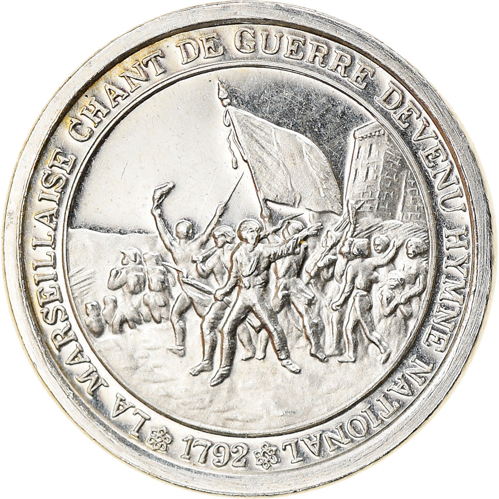 France, Medal, Révolution Française, La Marseillaise, History, MS(63), Silver