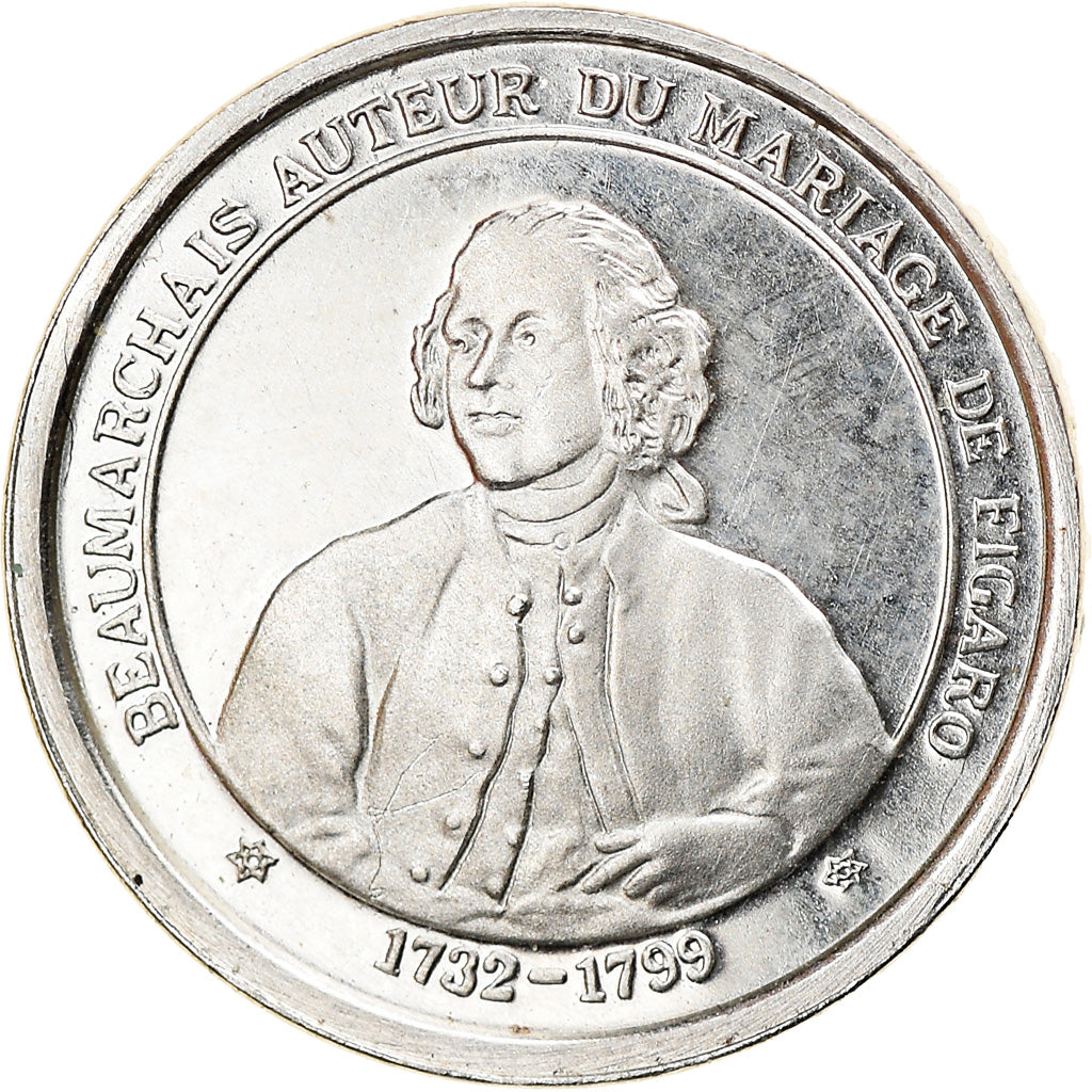 France, Medal, Littérature, Beaumarchais, MS(63), Silver