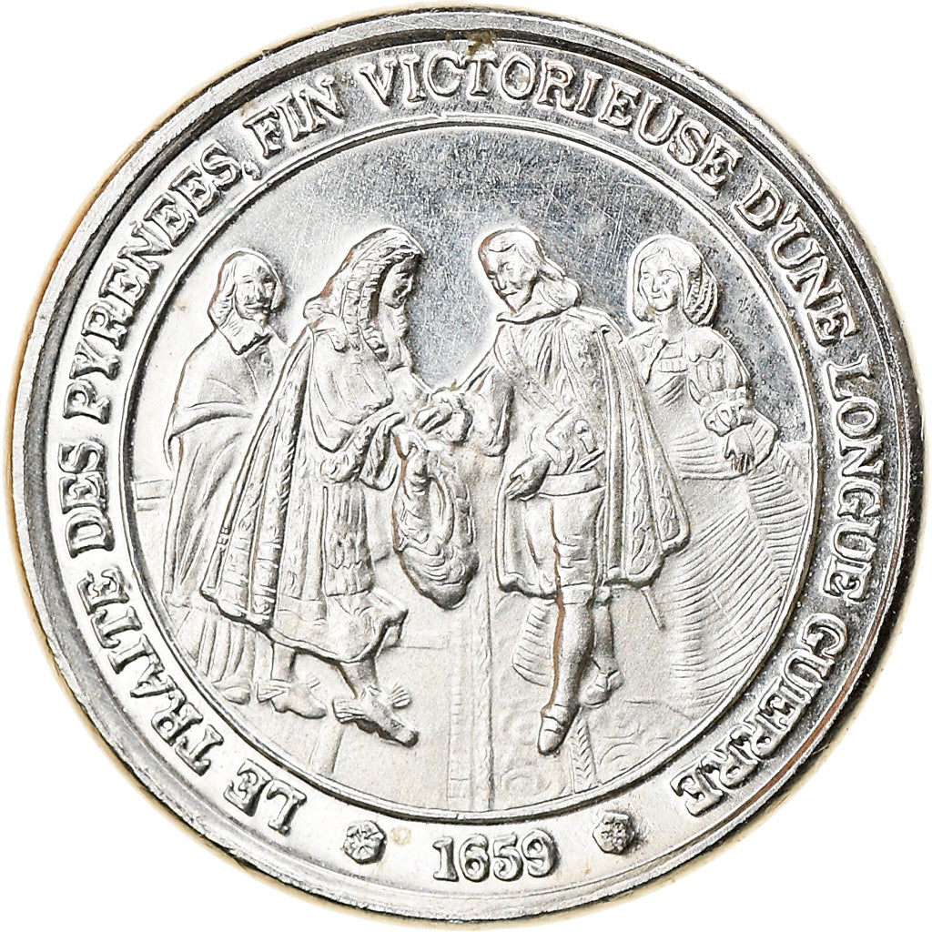 France, Medal, Louis XIV, Traité des Pyrénées, History, MS(63), Silver