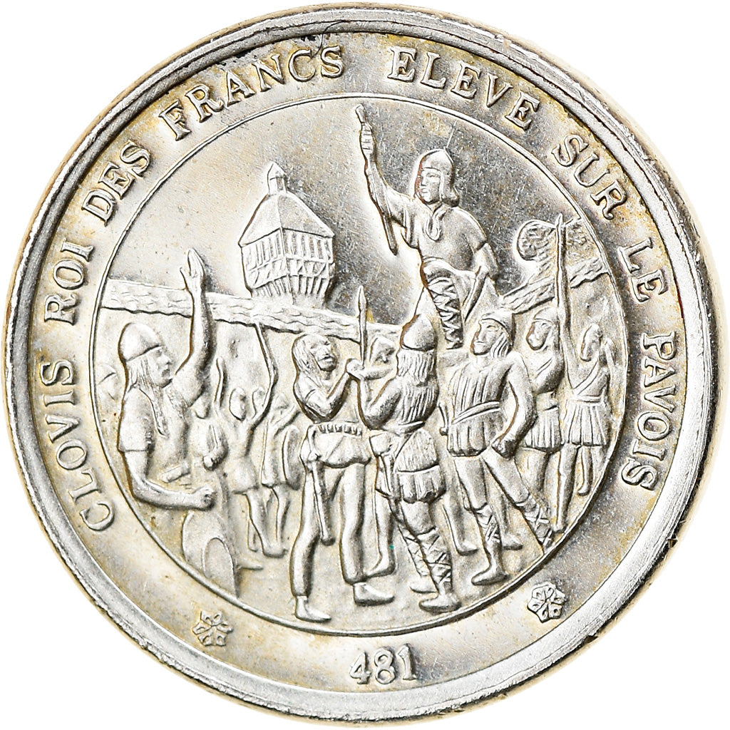France, Medal, Clovis, Roi des Francs, History, MS(63), Silver
