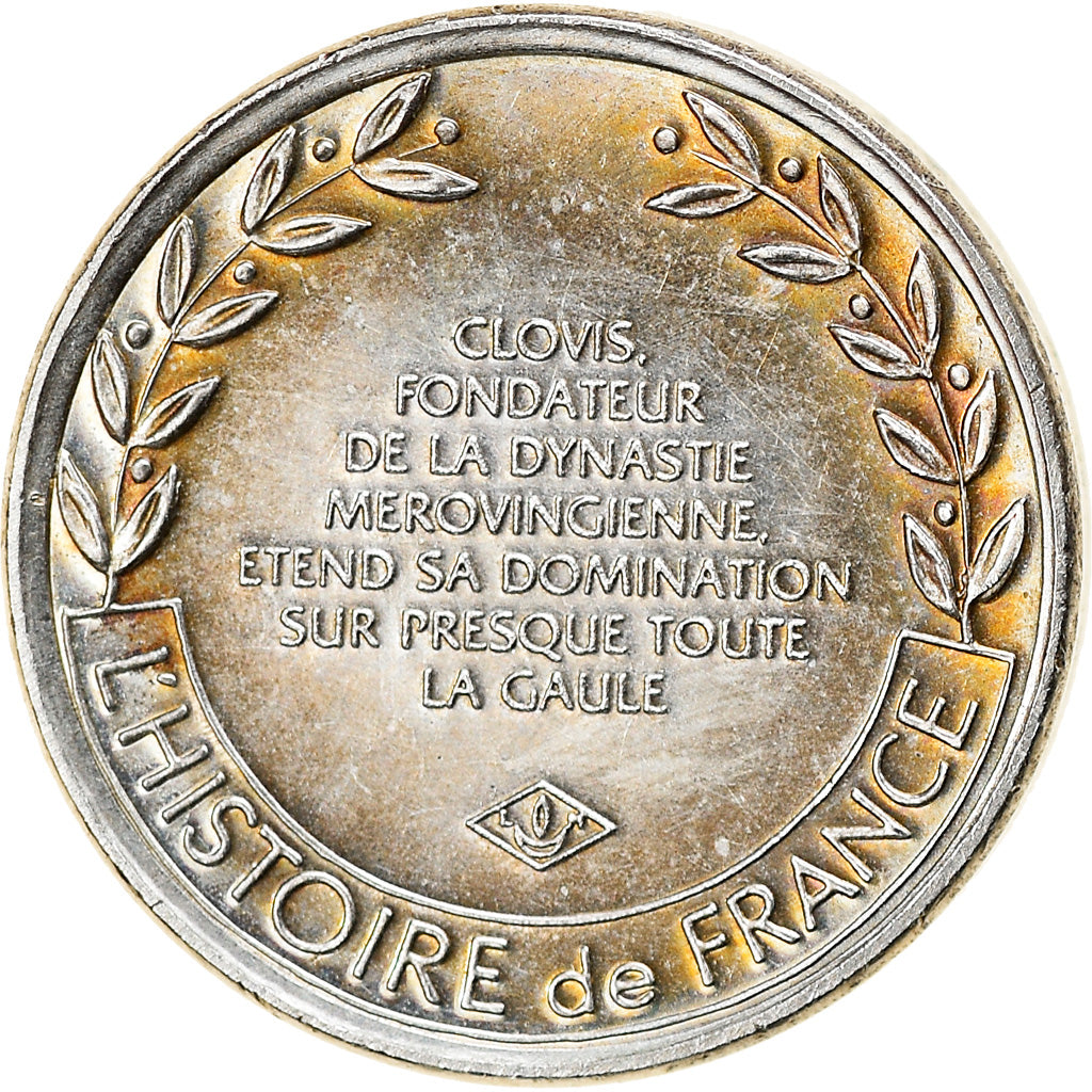 France, Medal, Clovis, Roi des Francs, History, MS(63), Silver