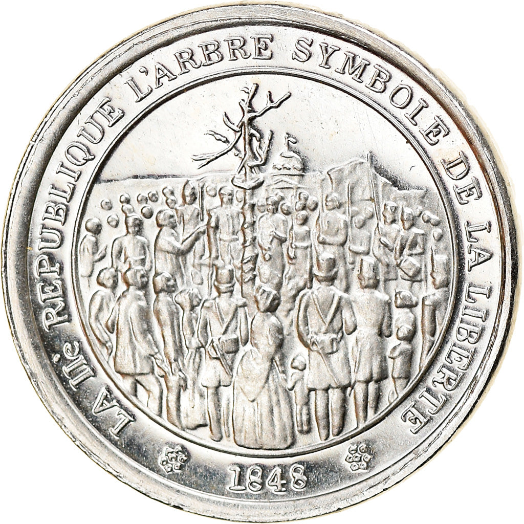 France, Medal, Proclamation de la Seconde République, History, MS(63), Silver