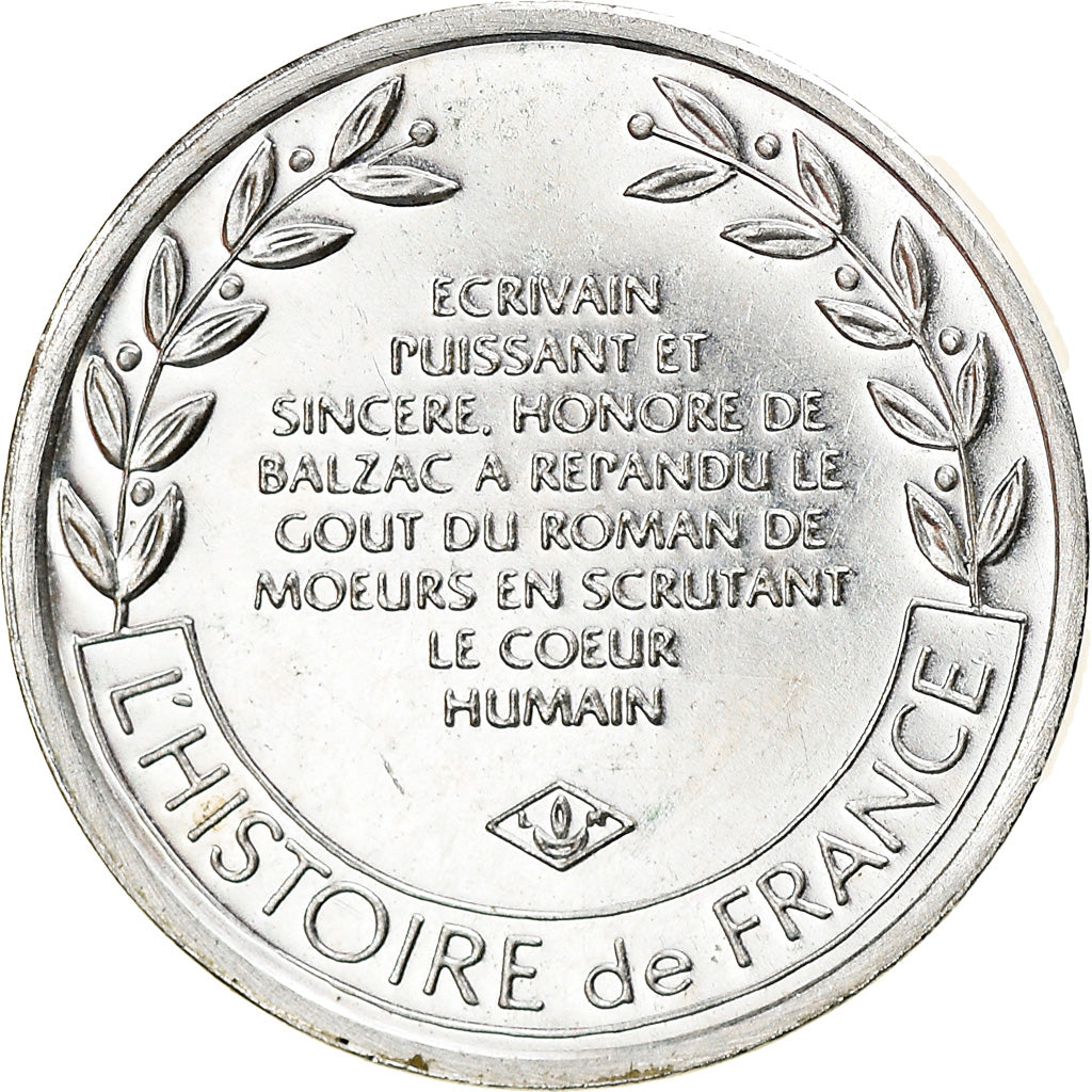 France, Medal, Littérature, Honoré de Balzac, Arts & Culture, MS(63), Silver