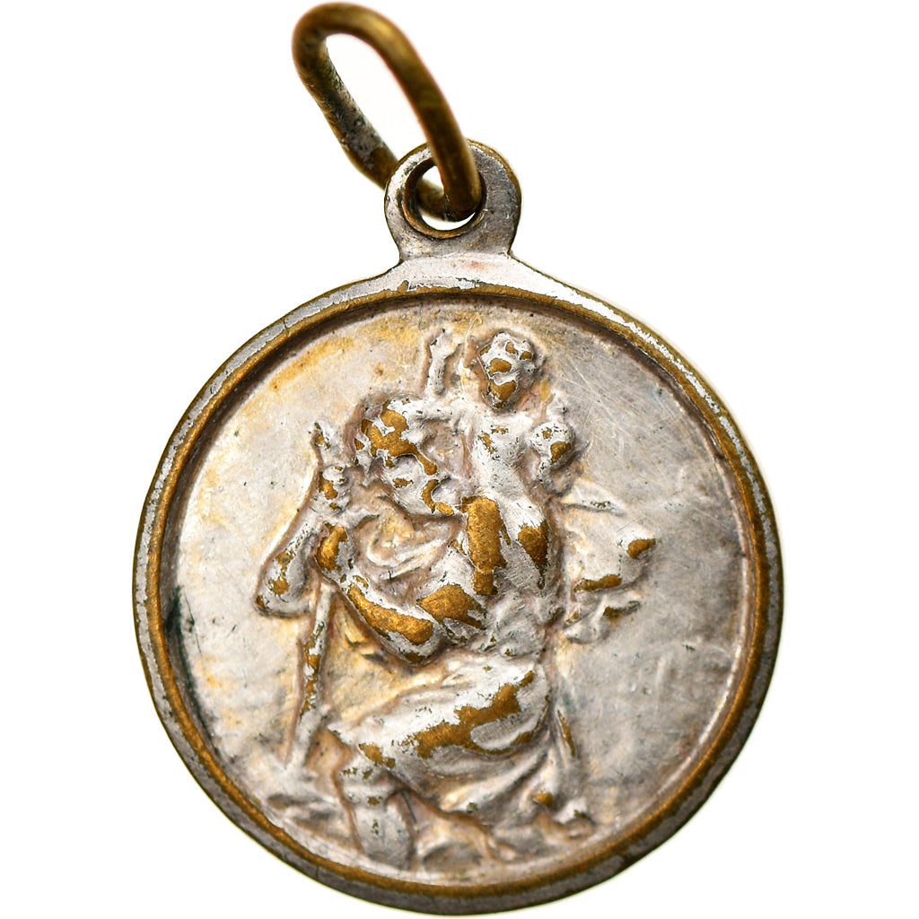 Francia, medaglia, Saint Christophe, Religions & beliefs, MB, Bronzo argentato