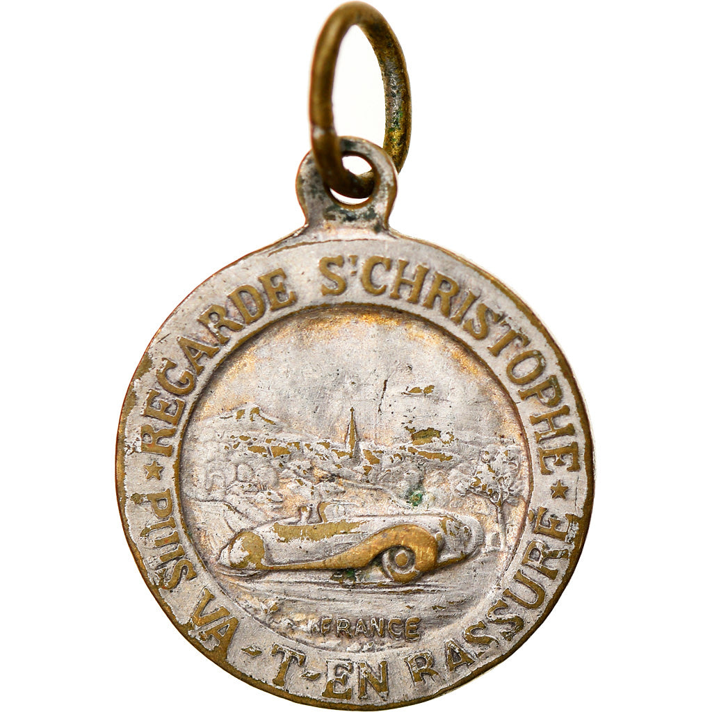 Francia, medaglia, Saint Christophe, Religions & beliefs, MB, Bronzo argentato