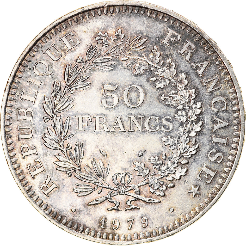 Münze, Frankreich, Hercule, 50 Francs, 1979, Paris, VZ, Silber, KM:941.1