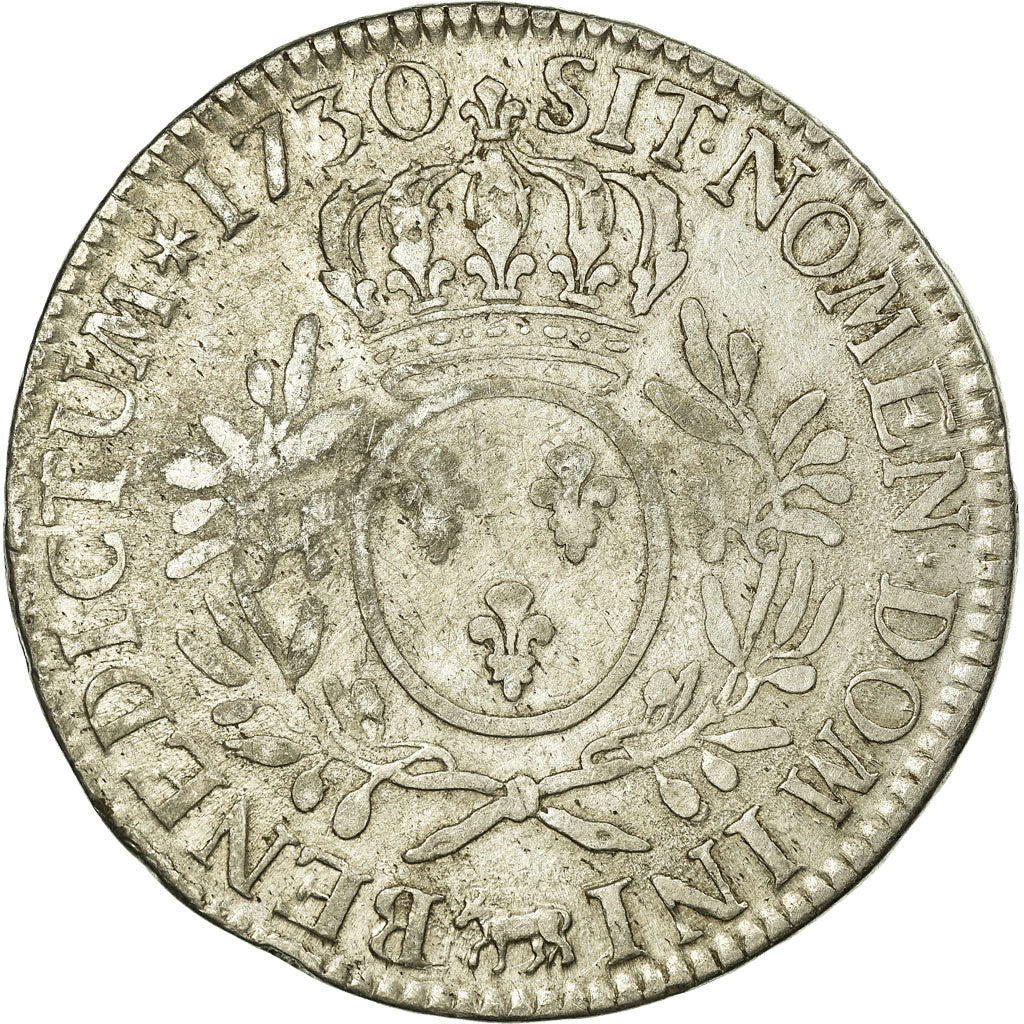 Coin, France, Louis XV, Écu de Béarn aux branches d'olivier, Ecu, 1730, Pau