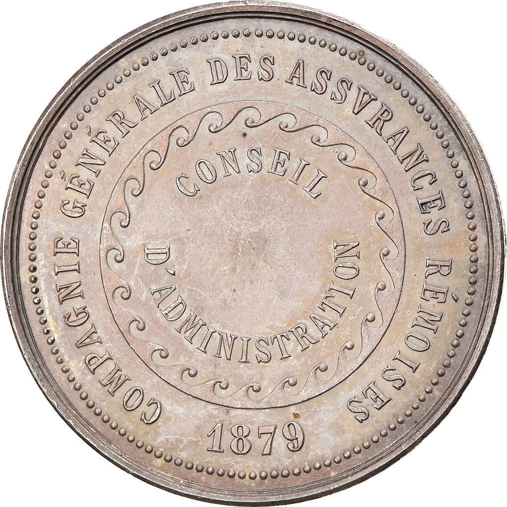 France, Token, Compagnie Générale des Assurances Rémoises, 1879, MS(60-62)