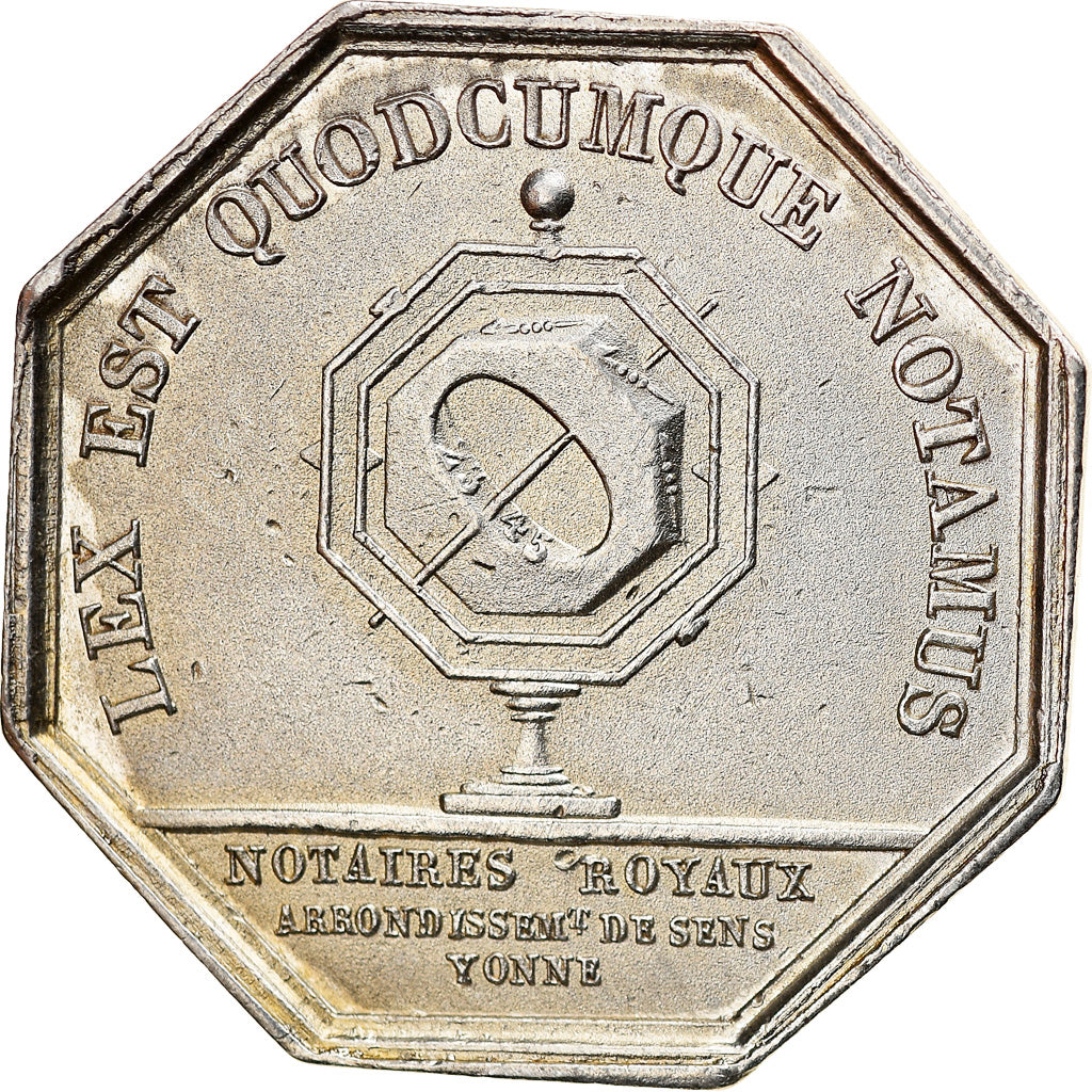 Francia, Token, Notary, Notaires de l'Arrondissement de Sens, Yonne, EBC, Plata