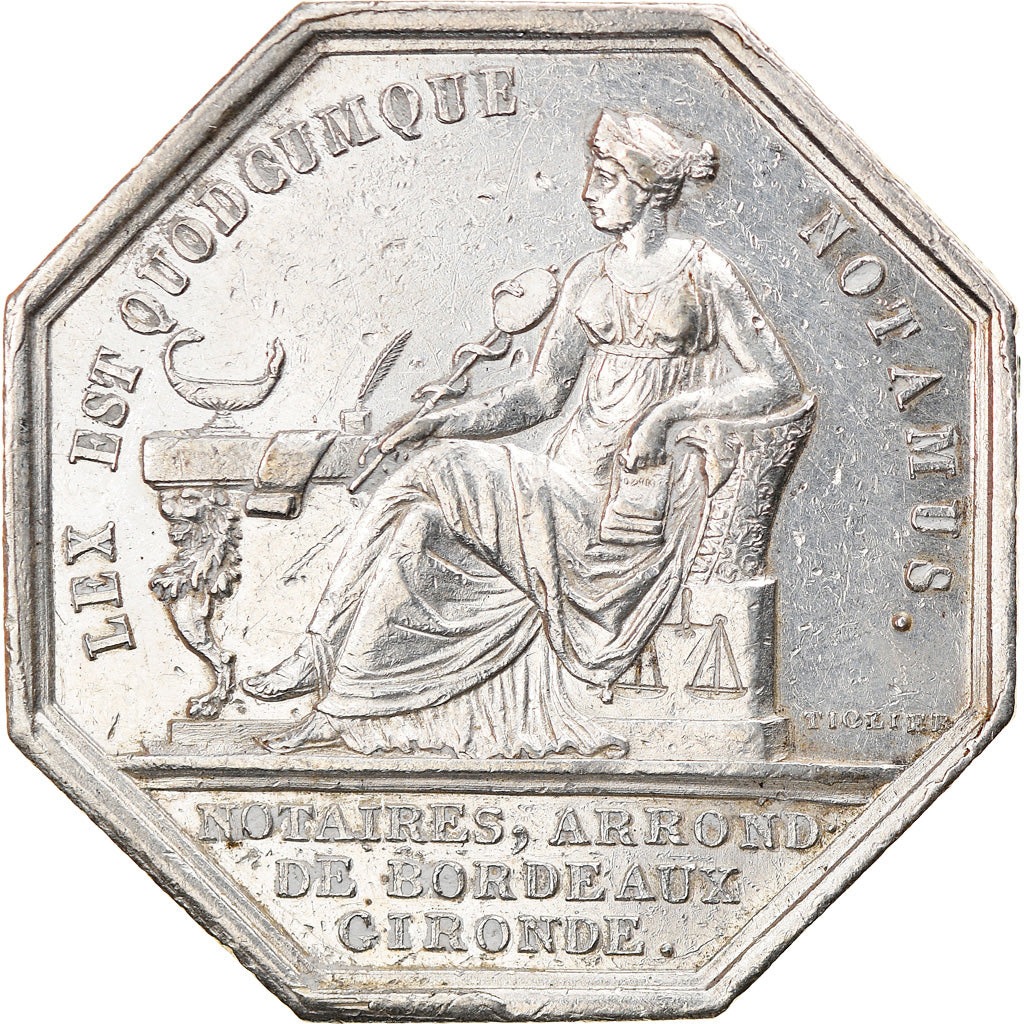 France, Jeton, Louis Philippe Ier, Notaires de l'Arrondissement de Bordeaux