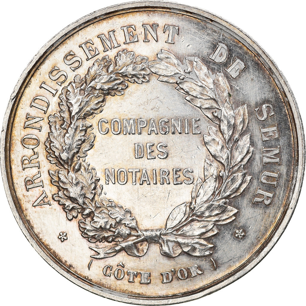 France, Token, Notaires de l'Arrondissement de Semur, Côte d'Or, 1867