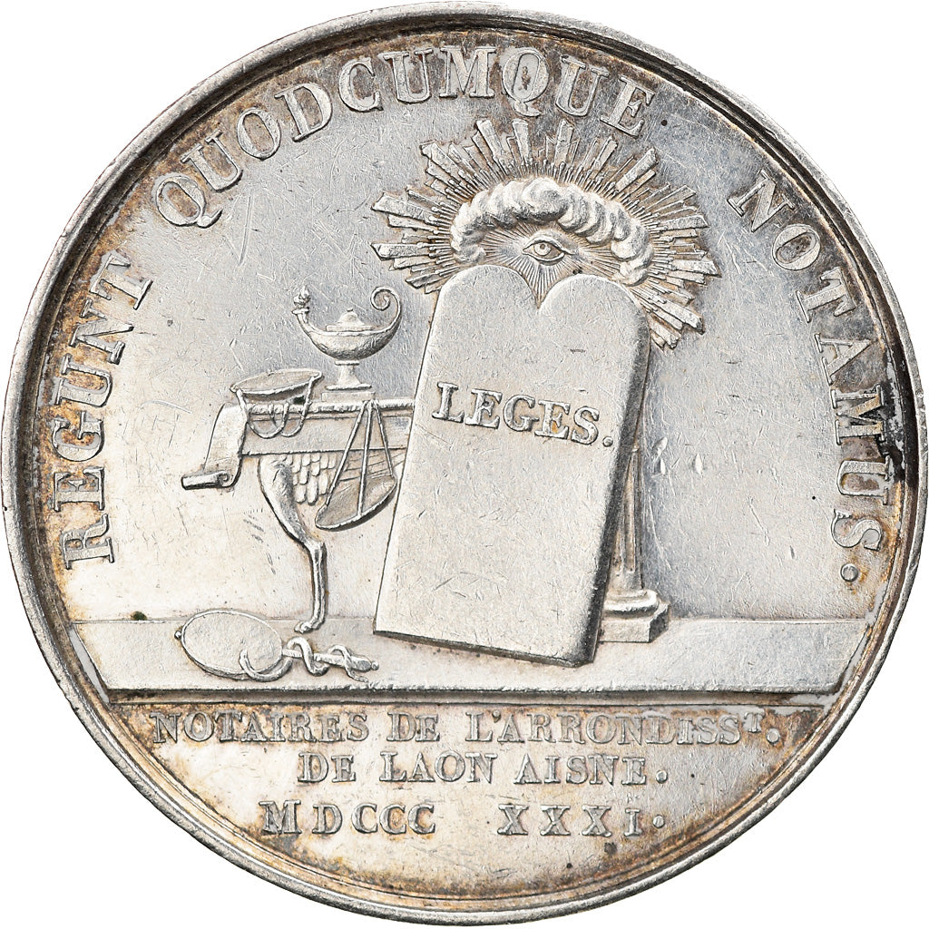 France, Token, Louis Philippe Ier, Notaires de l'Arrondissement de Laon, 1831