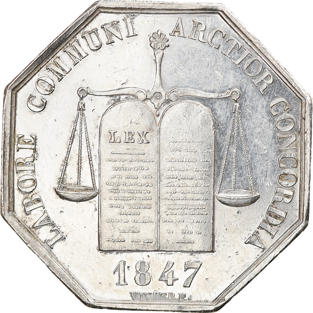 Francja, Token, Conférence des Notaires, Reims, 1847, Vivier, AU(50-53)