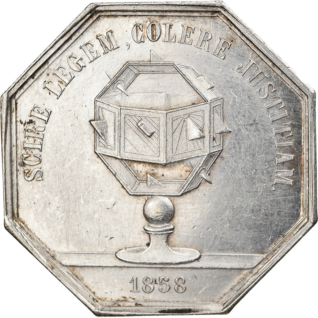 Francia, Token, Notaires de l'Arrondissement d'Avallon, Yonne, 1858, EBC, Plata