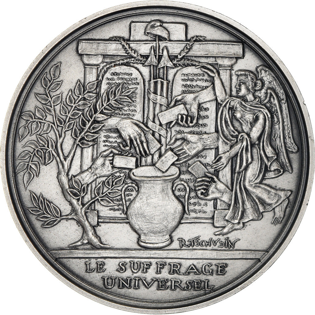 France, Medal, Révolution Française, Le Suffrage Universelle, History, 1988