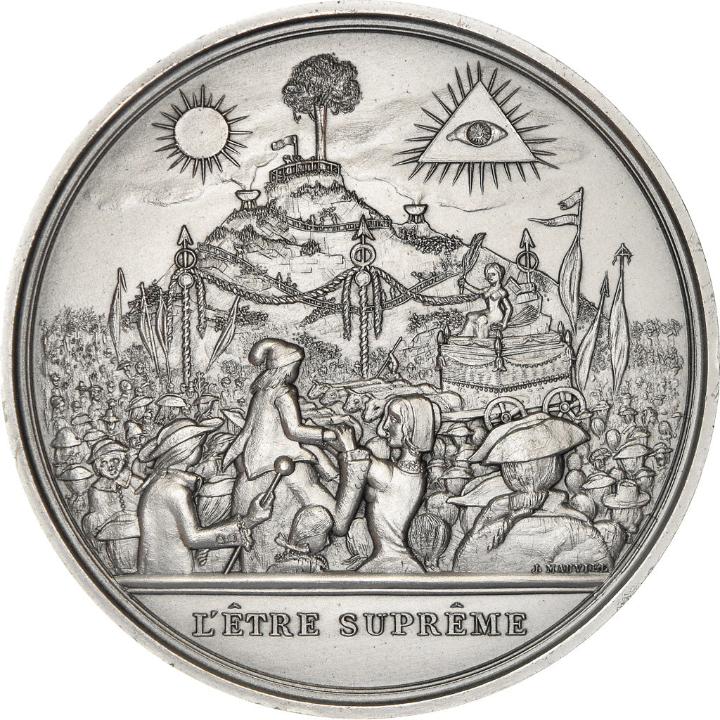 Frankrijk, Medaille, Révolution Française, L'Etre Suprême, History, Mauviel