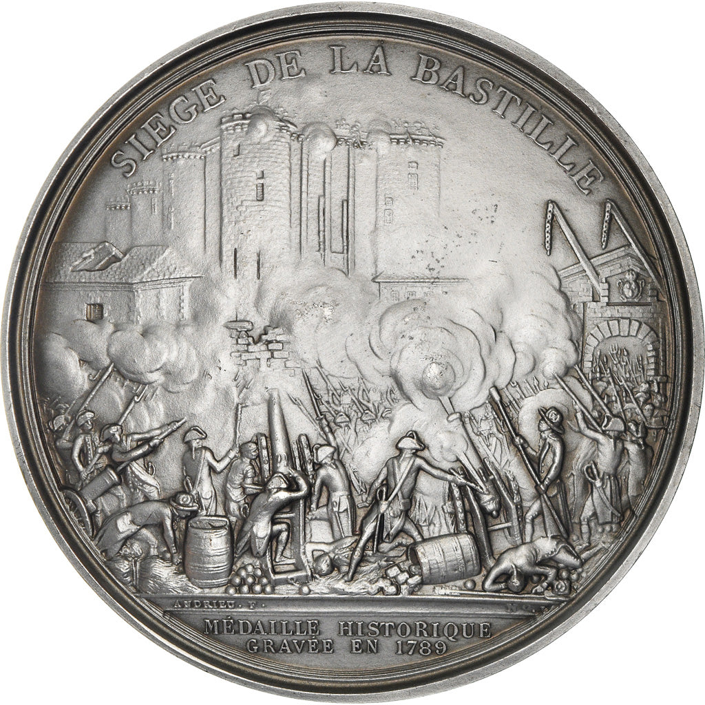 France, Medal, Révolution Française, Siège de la Bastille, History, Andrieu