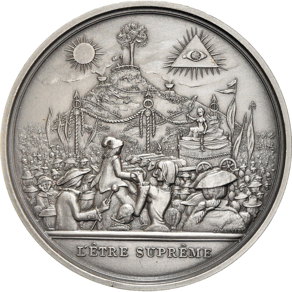 Francja, Medal, Révolution Française, L'Etre Suprême, Historia, Mauviel