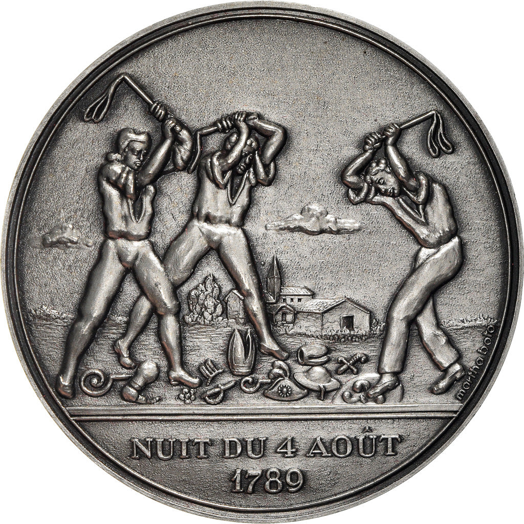 Francja, Medal, Révolution Française, Nuit du 4 Août, Historia, 1988, Boto
