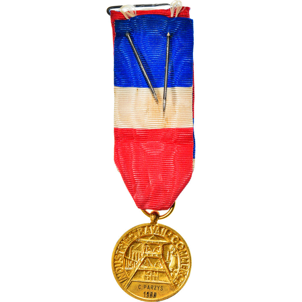France, Industrie-Travail-Commerce, Medal, 1966, Very Good Quality, Gilt Bronze