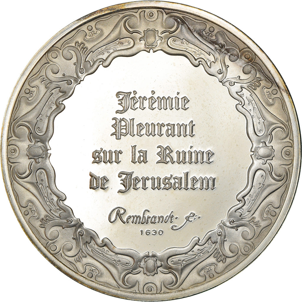France, Medal, Peinture, Rembrandt, Jérémie Pleurant sur la Ruine de