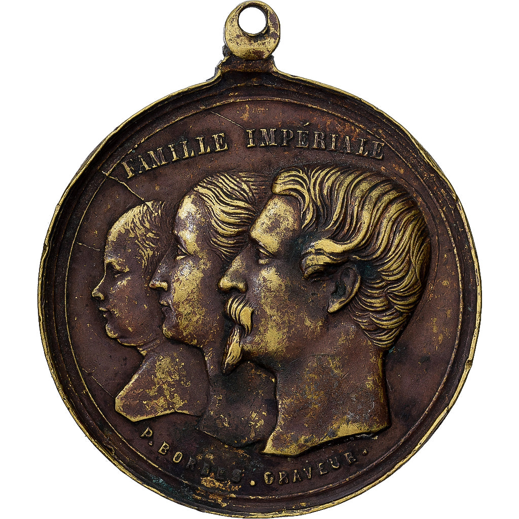 France, Medal, Baptème de Napoléon Eugène Louis, History, 1856, Bordes