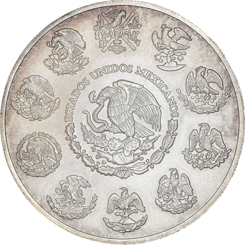 Moneda, México, 2 Onzas, 2 Troy Ounces of Silver, 2008, Mexico City, SC, Plata