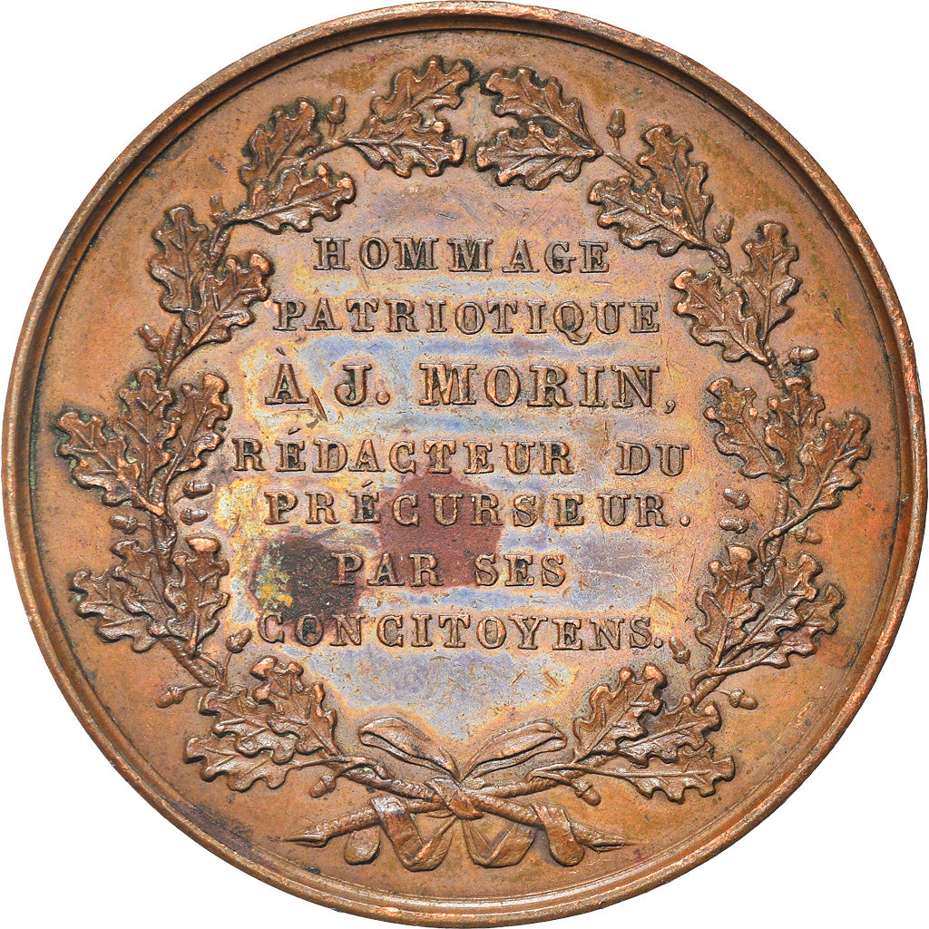 Francja, Medal, Hommage patriotique à J. Morin, Historia, 1830, Dantzell