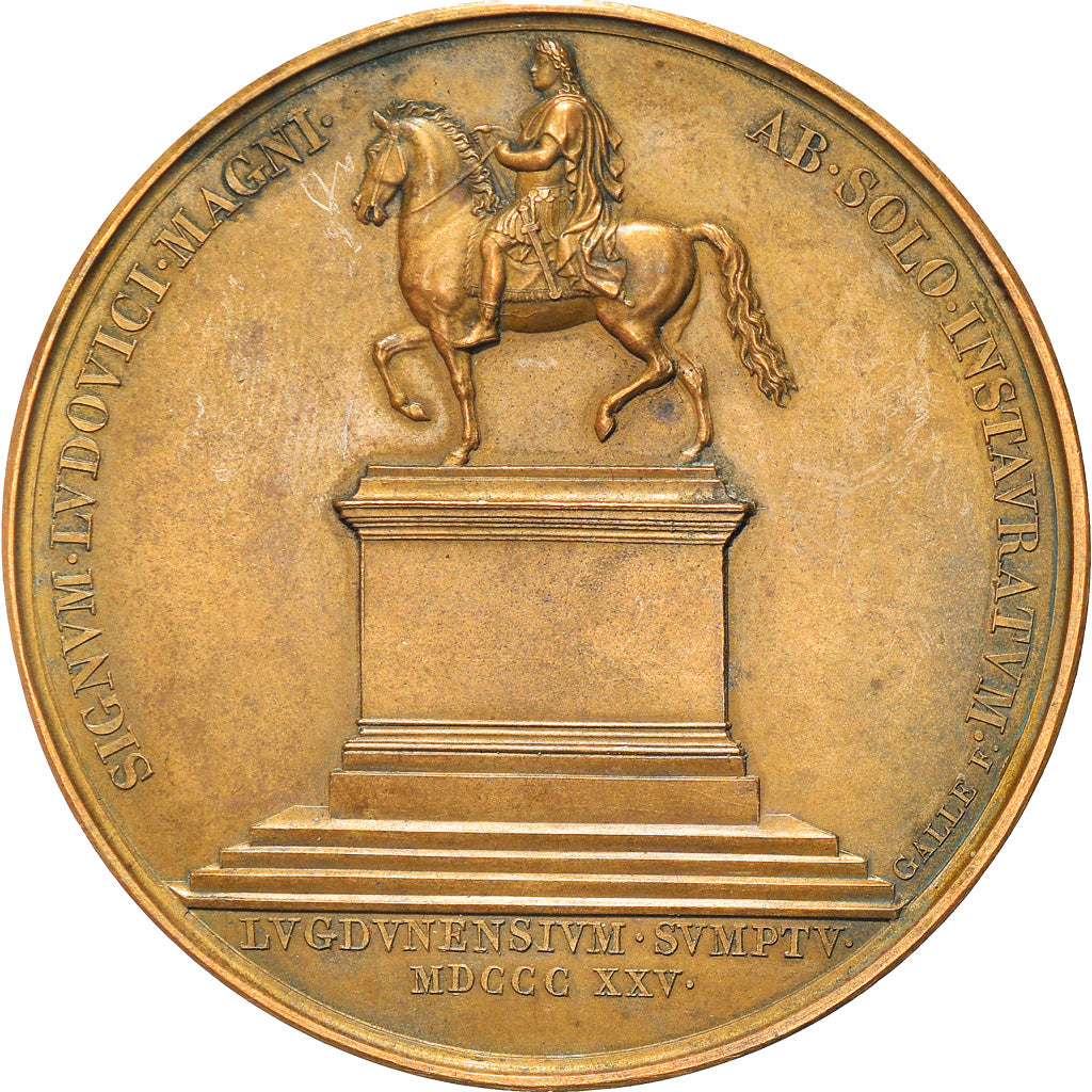 Francja, Medal, Charles X, restauration de la Statue de Louis XIV à Lyon