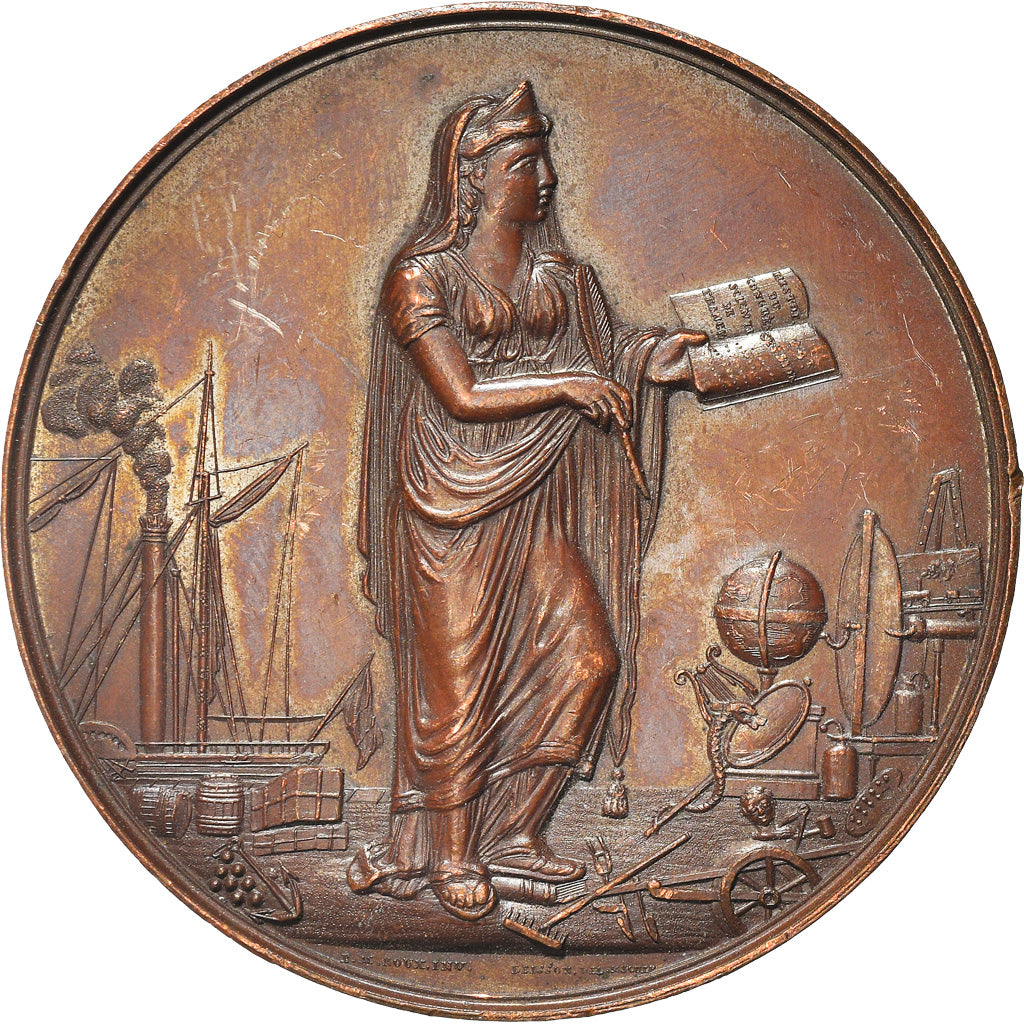 France, Médaille, Congrès Scientifique de France, Marseille, 1846, Roux, TTB+