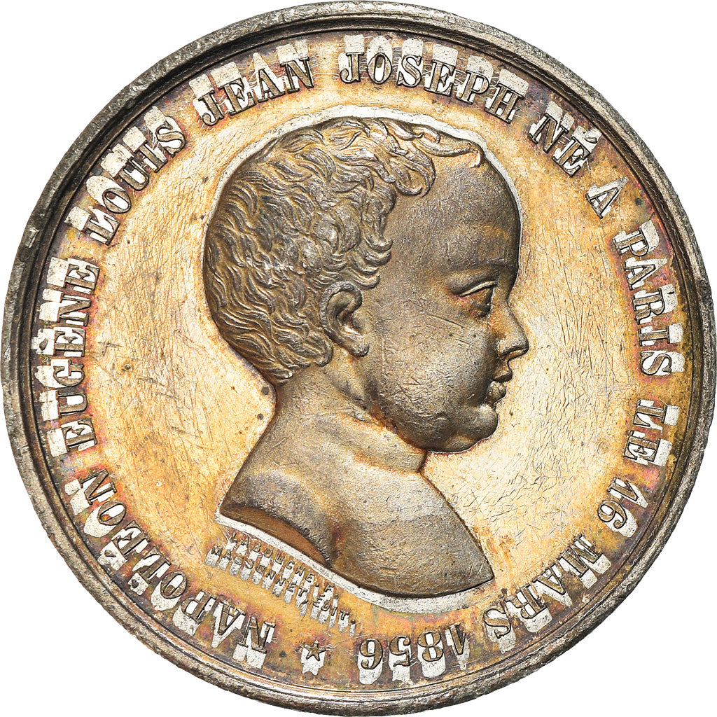 Francia, medalla, Baptème de Napoléon Eugène Louis, History, 1856, Labouche