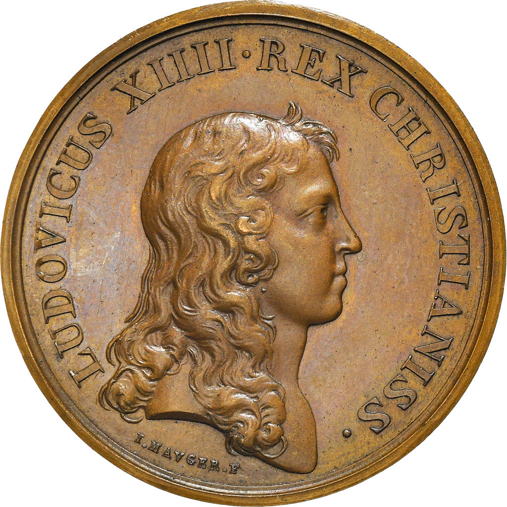 France, Medal, Louis XIV, Secours d'Arras, History, 1654, Mauger, Restrike