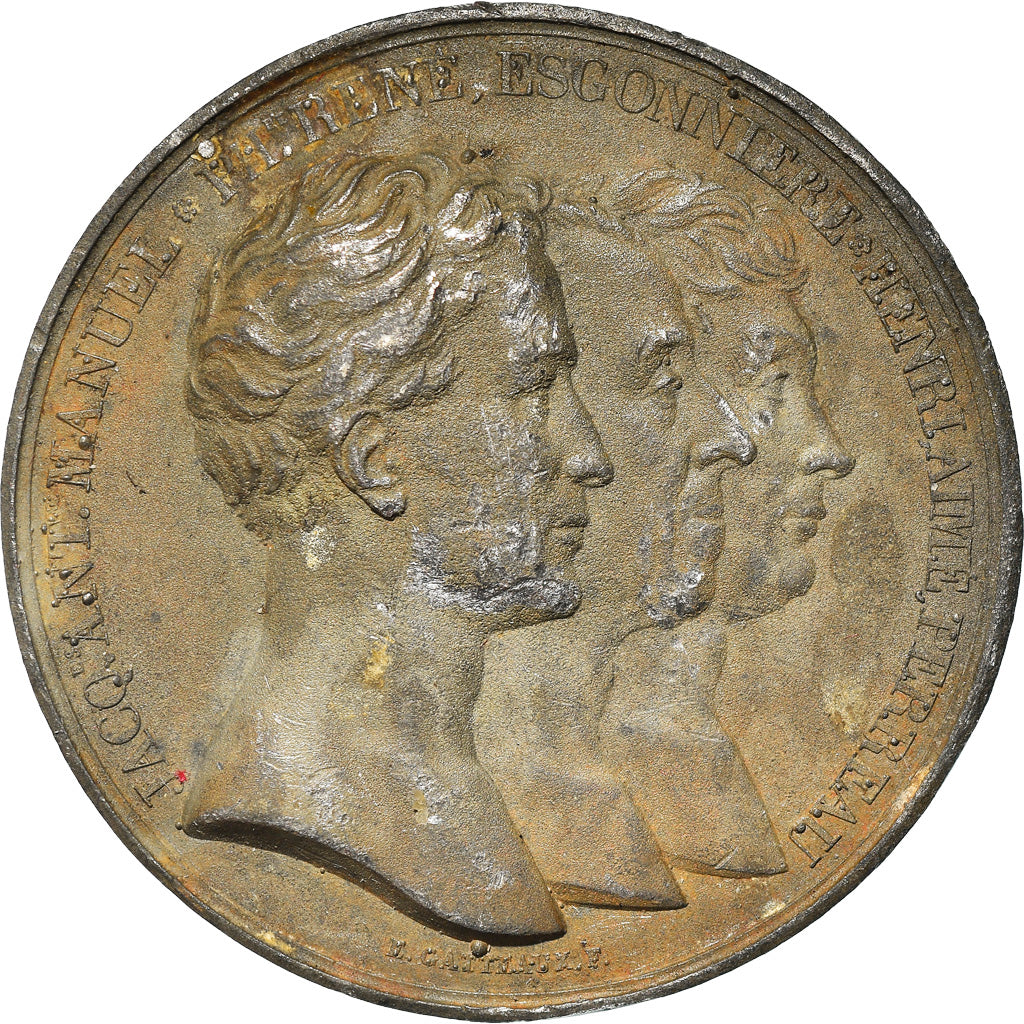 Francja, Medal, Louis XVIII, Aux Trois Députés de Vendée, Historia, 1820