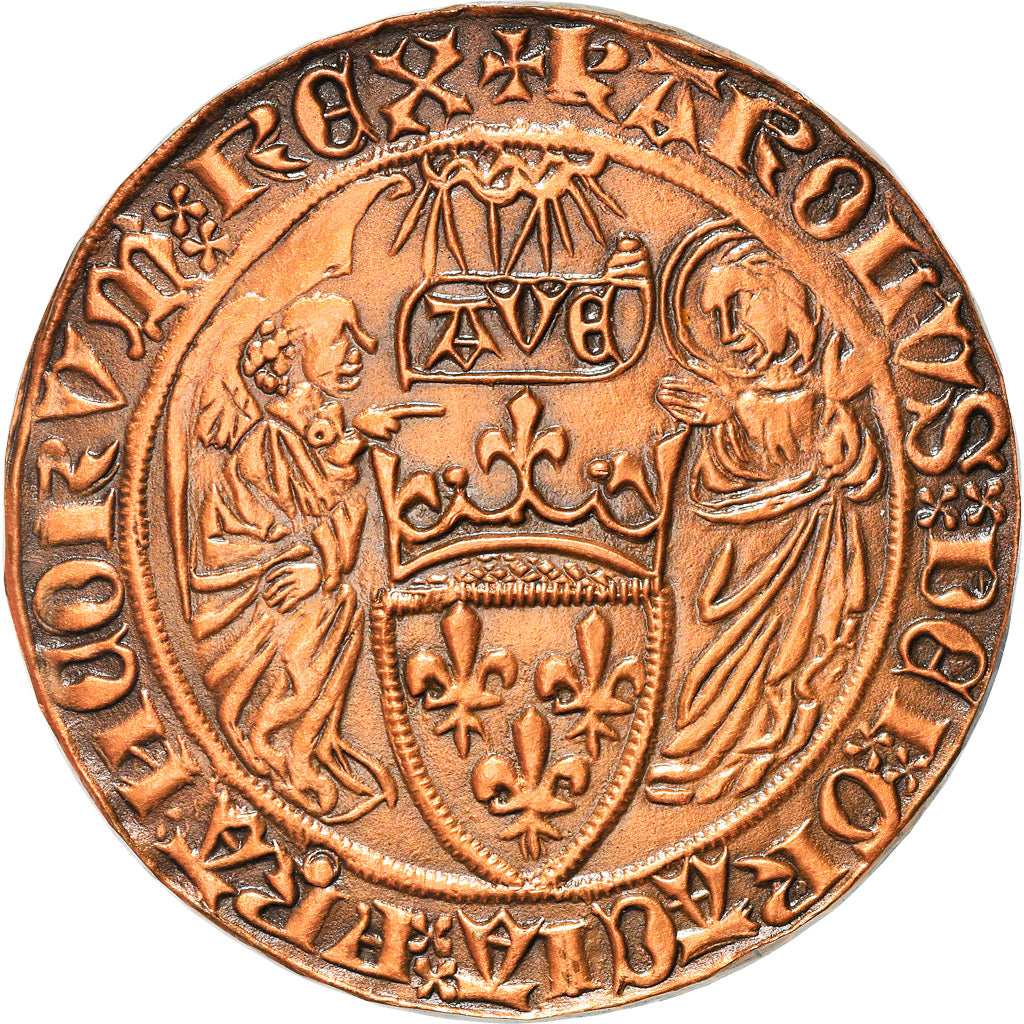 France, Medal, Reproduction, Salut d'Or, Charles VI, History, 1971, MS(63)