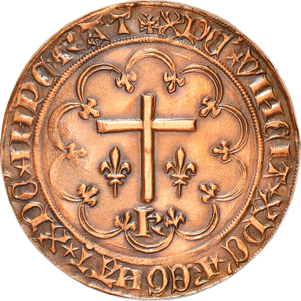 France, Medal, Reproduction, Salut d'Or, Charles VI, History, 1971, MS(63)